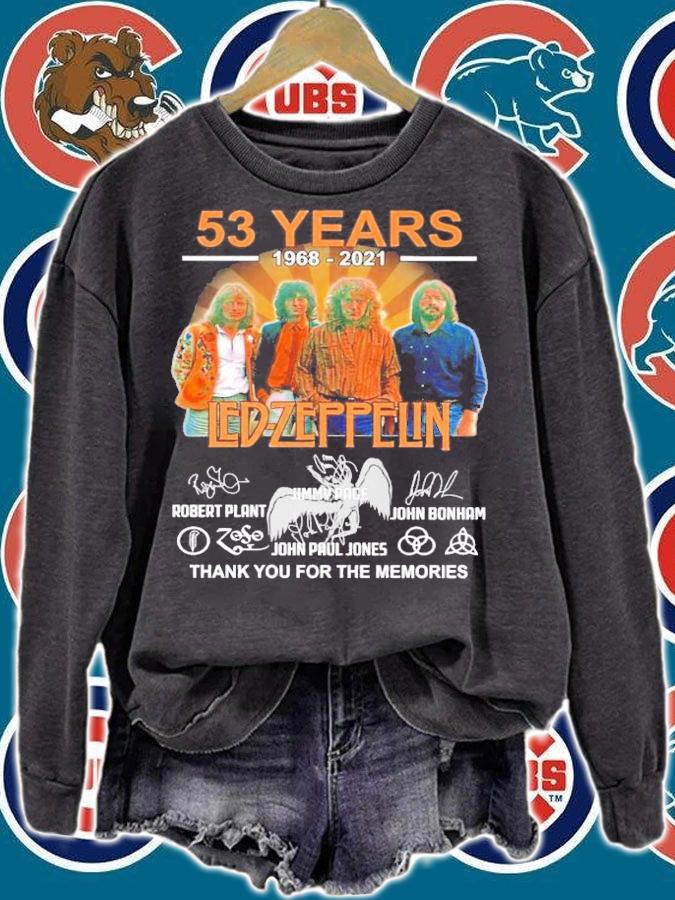 53 years 1968-2021 Led Zeppelin signatures t-shirt sweatshirt
