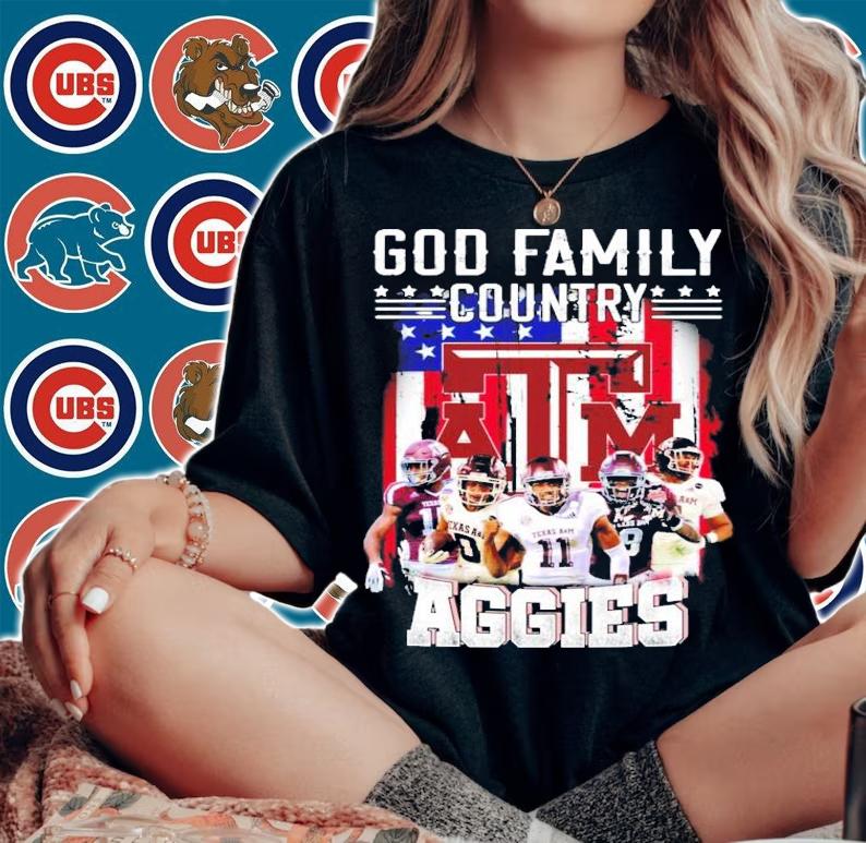 God Family country Texas A&M Aggies shirt woman shirt