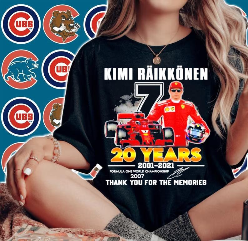 Kimi Raikkonen 20 years 2001-2021 signatures shirt