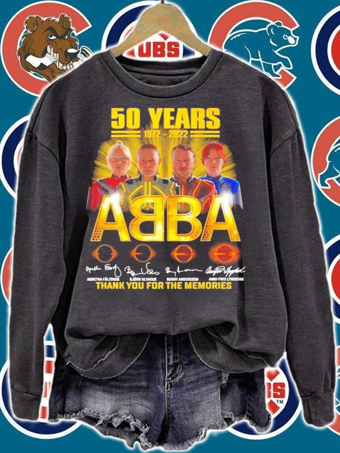 50 years 1972-2022 ABBA signatures thank you for the memories t-shirt