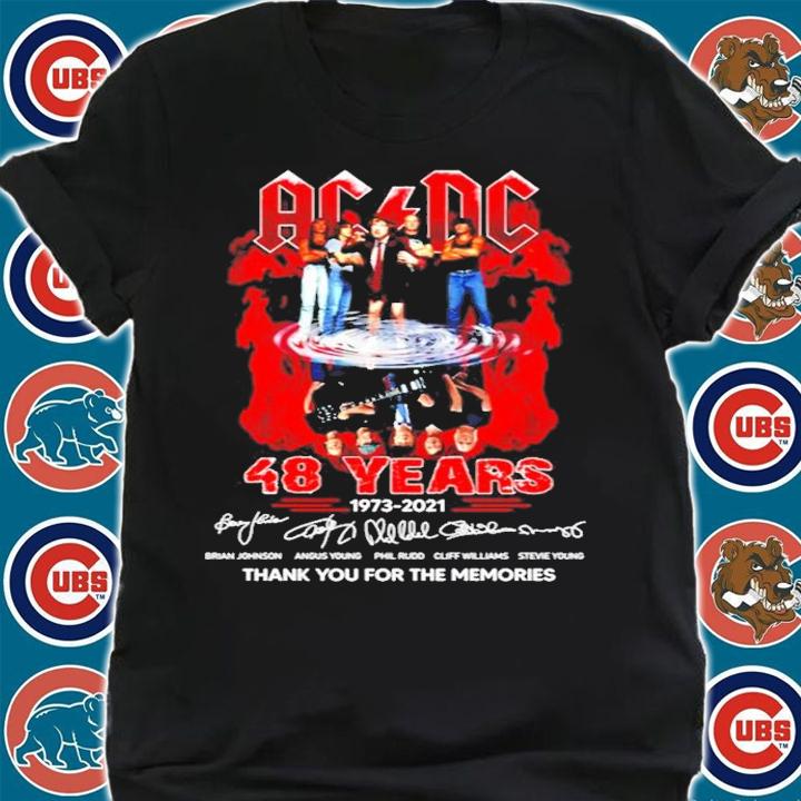 ACDC 48 years 1973-2021 signature thank you for the memories shirt
