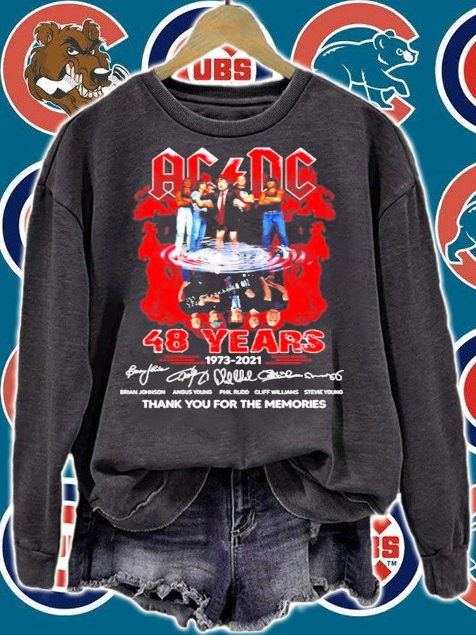 ACDC 48 years 1973-2021 signature thank you for the memories shirt