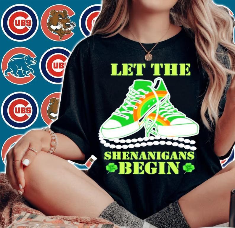 Chucks and pearls let the shenanigans begin St.Patrick's Day shirt