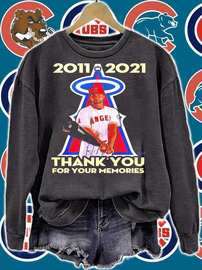 Los Angeles Angels Albert Pujols 2011-2021 thank you for your memories shirt