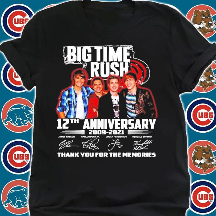Official Big Time Rush 12th anniversary 2009-2021 thank you for the memories shirt shirt