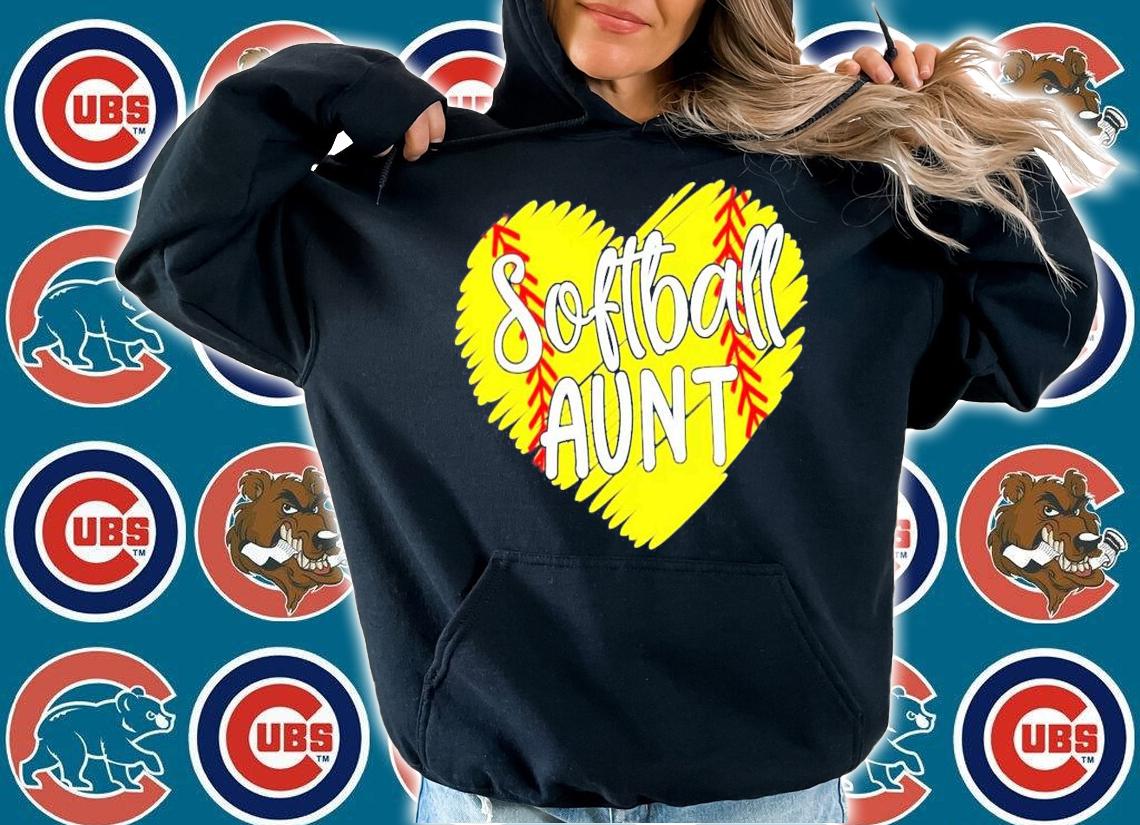 Softball aunt heart shirt hoodie