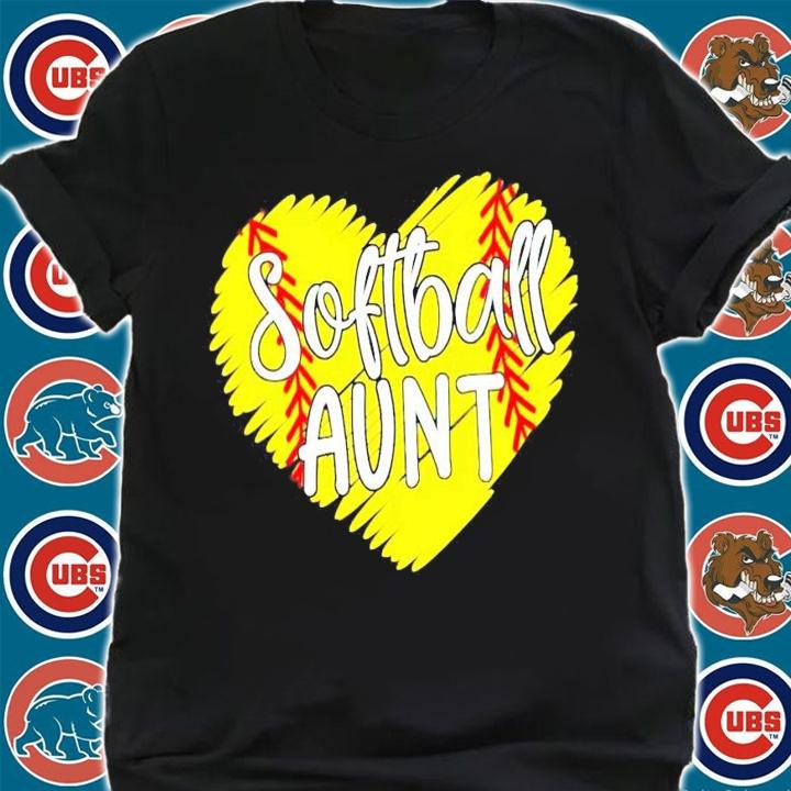 Softball aunt heart shirt shirt