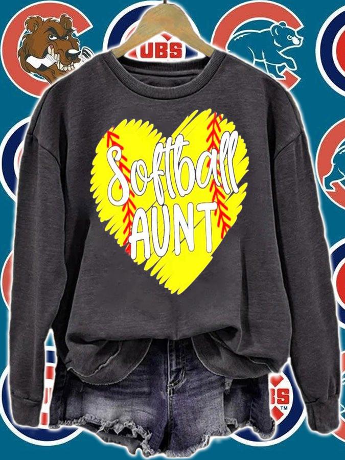 Softball aunt heart shirt sweatshirt