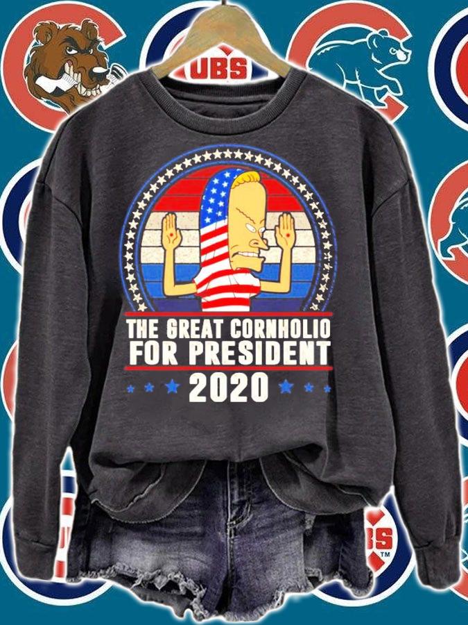 The great cornholio for president 2020 vintage shirt sweatshirt