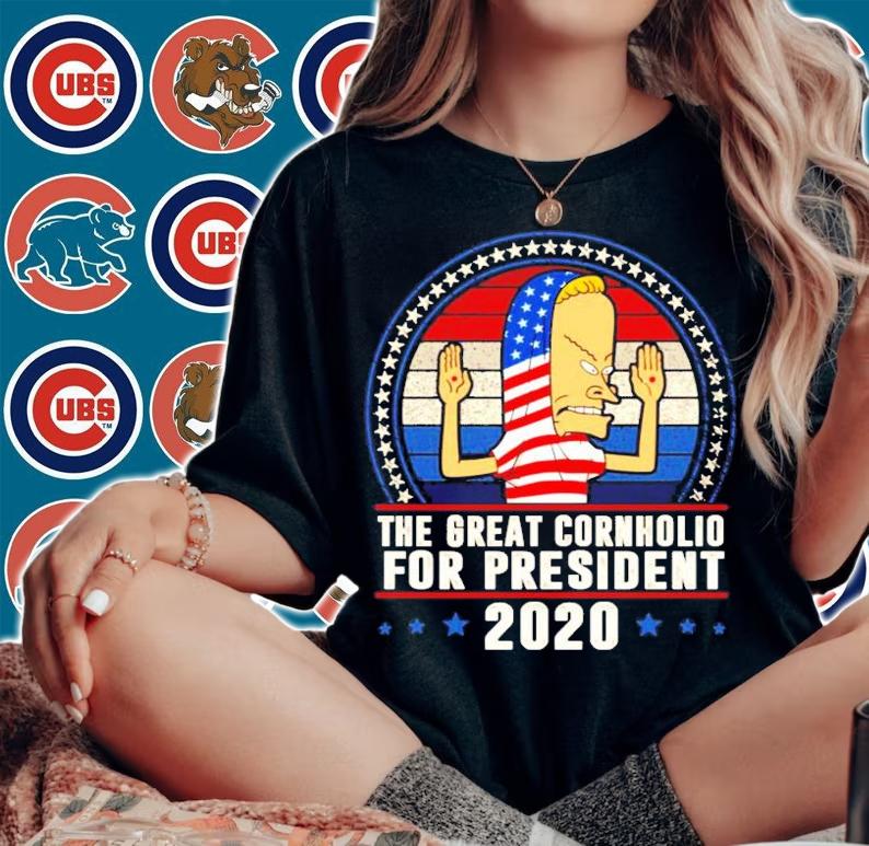 The great cornholio for president 2020 vintage shirt woman shirt