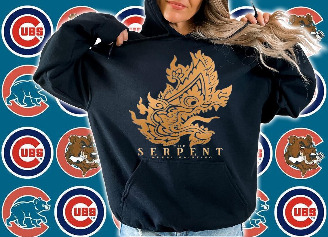 The serpent mural painting golden shirt hoodie