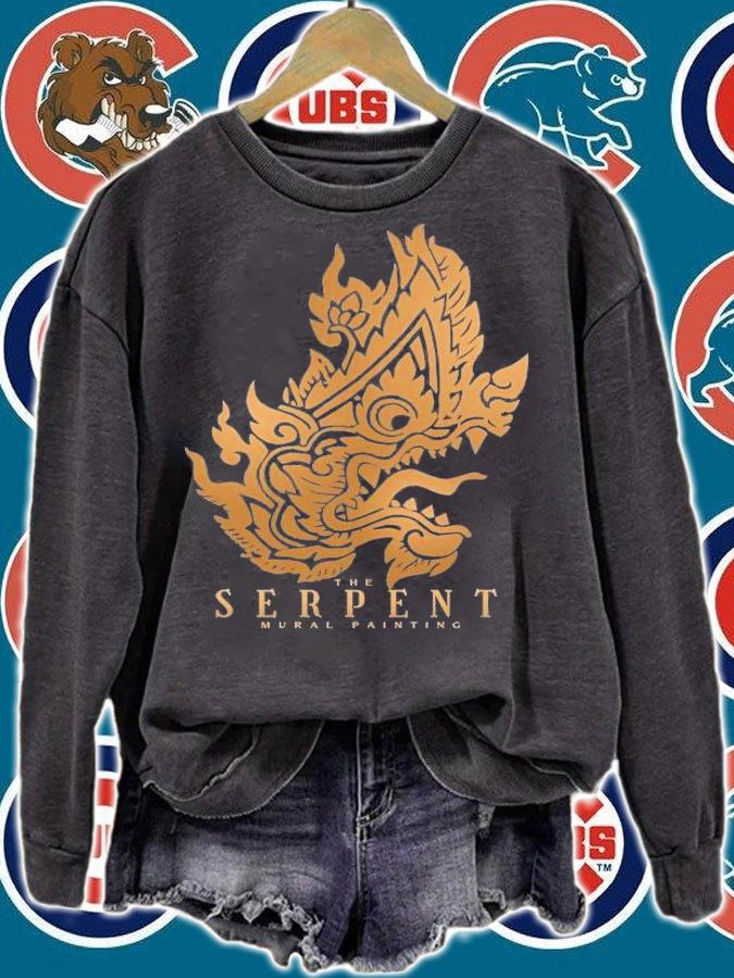 The serpent mural painting golden shirt sweatshirt