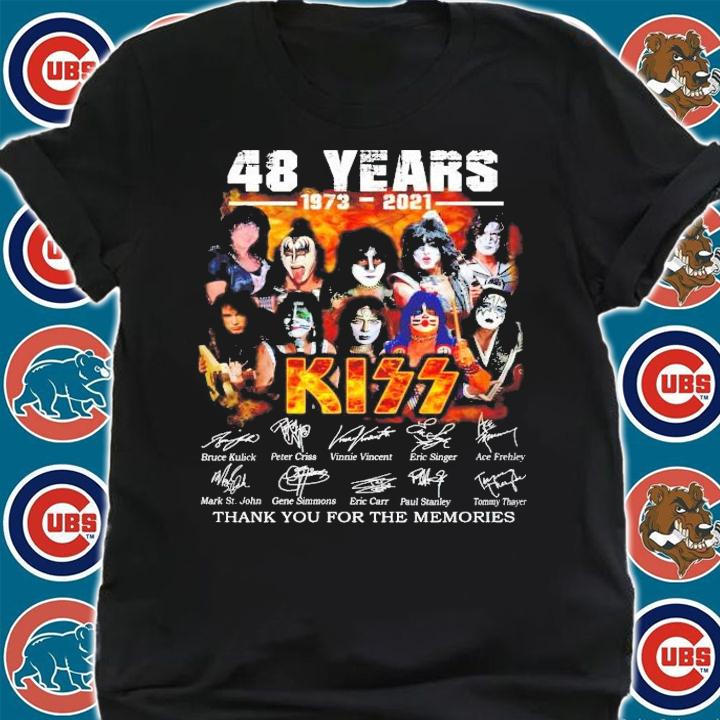 48 years 1973 2021 Kiss thank you for the memories signatures shirt shirt
