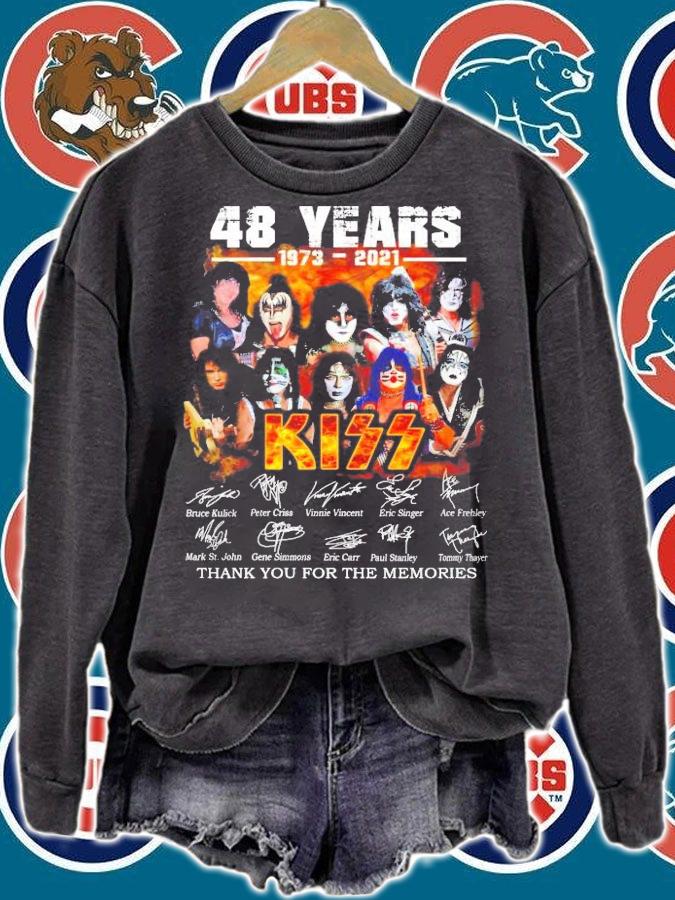 48 years 1973 2021 Kiss thank you for the memories signatures shirt sweatshirt