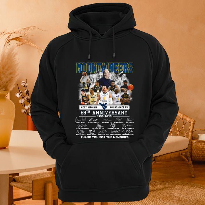 West Virginia Mountaineers 68Th Anniversary 1955–2023 Signatures T-Shirt hoodie