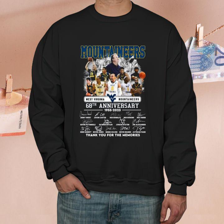 West Virginia Mountaineers 68Th Anniversary 1955–2023 Signatures T-Shirt sweatshirt