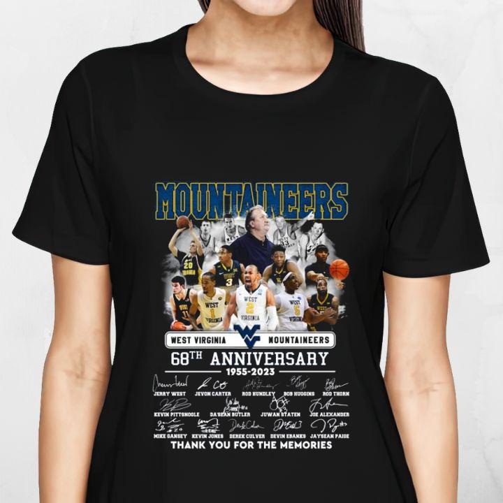 West Virginia Mountaineers 68Th Anniversary 1955–2023 Signatures T-Shirt womenshirt