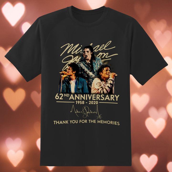 Michael Jackson 62Nd Anniversary 1958-2020 Signature Thank You For The Memories Shirt