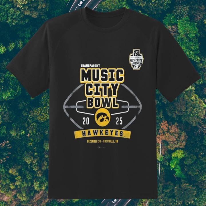 Official Iowa Hawkeyes Transparent Music City Bowl Dec 30th 2024 Nashville T-Shirt