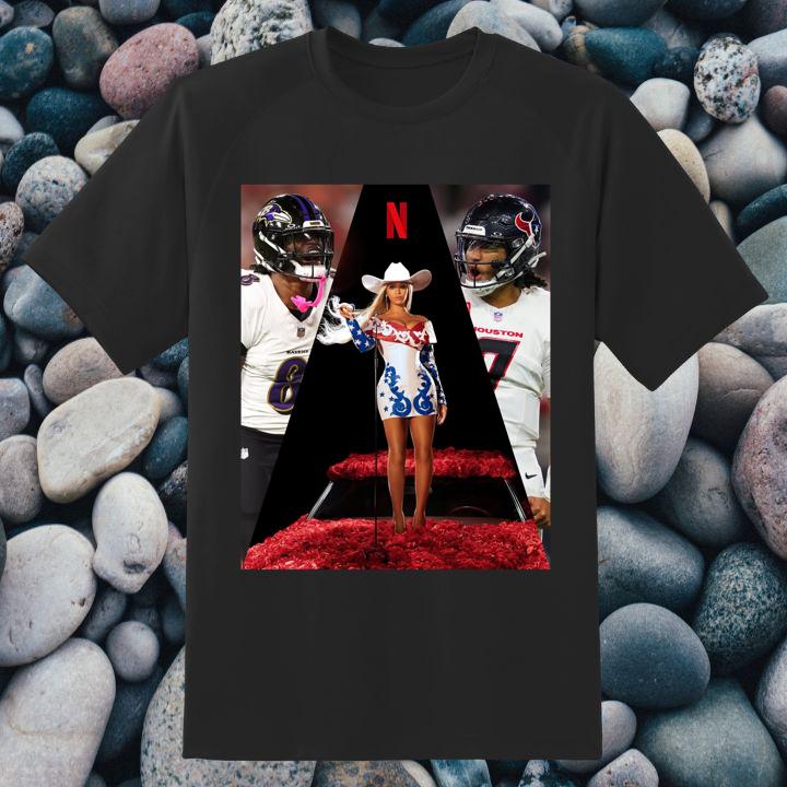Official Beyoncé Halftime Show Christmas 2024 Shirt: Ravens vs Texans, Lamar Jackson & C.J. Stroud