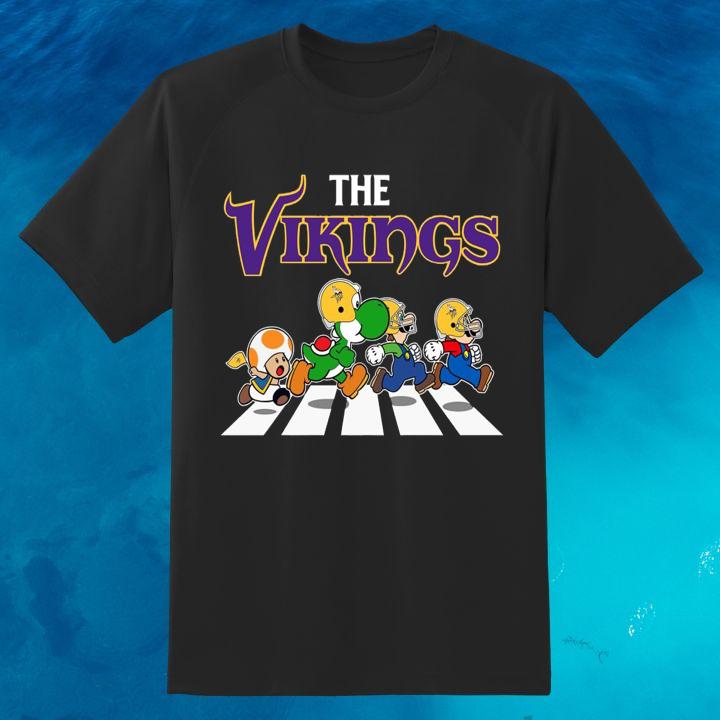 Hot Minnesota Vikings Super Mario Abbey Road T-shirt
