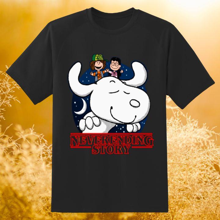 The Neverending Story Dustin And Suzie Stranger Things Snoopy Peanuts Shirt - Limited Edition