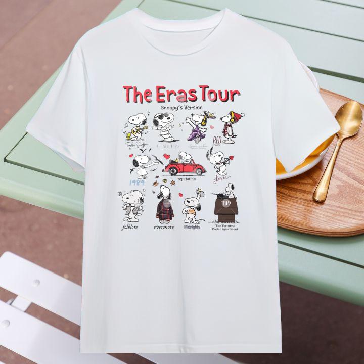 The Eras Tour Taylor Swift Album Songs Snoopy Version T-Shirt