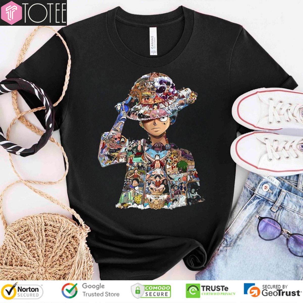 All Characters Inside Monkey D Luffy One Piece Luffy Anime T-Shirt