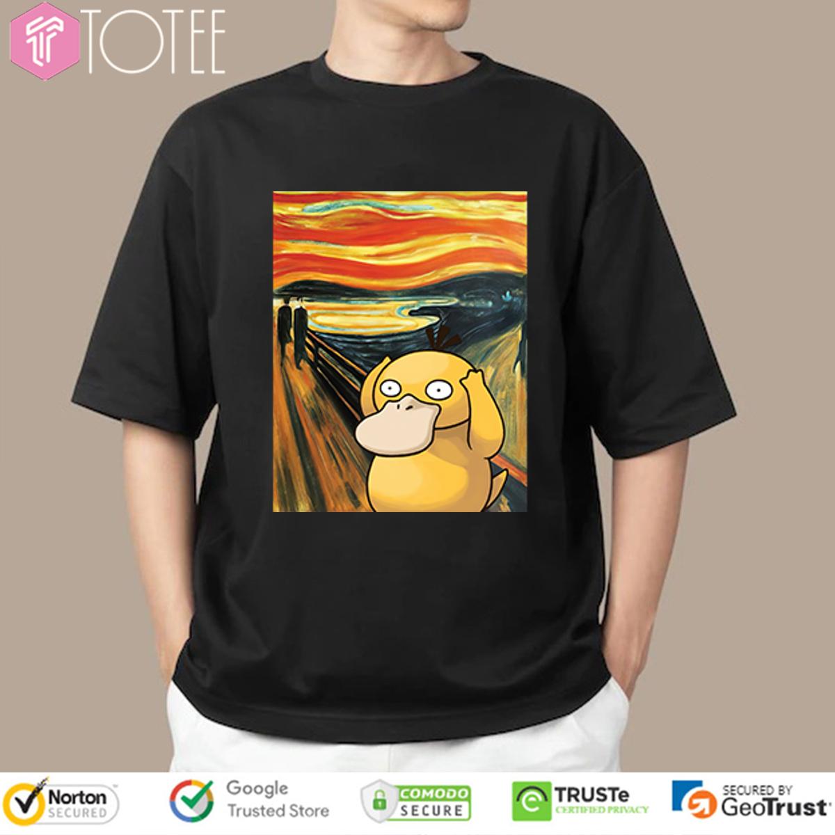 The Scream Parody Psyduck Pokémon T-Shirt