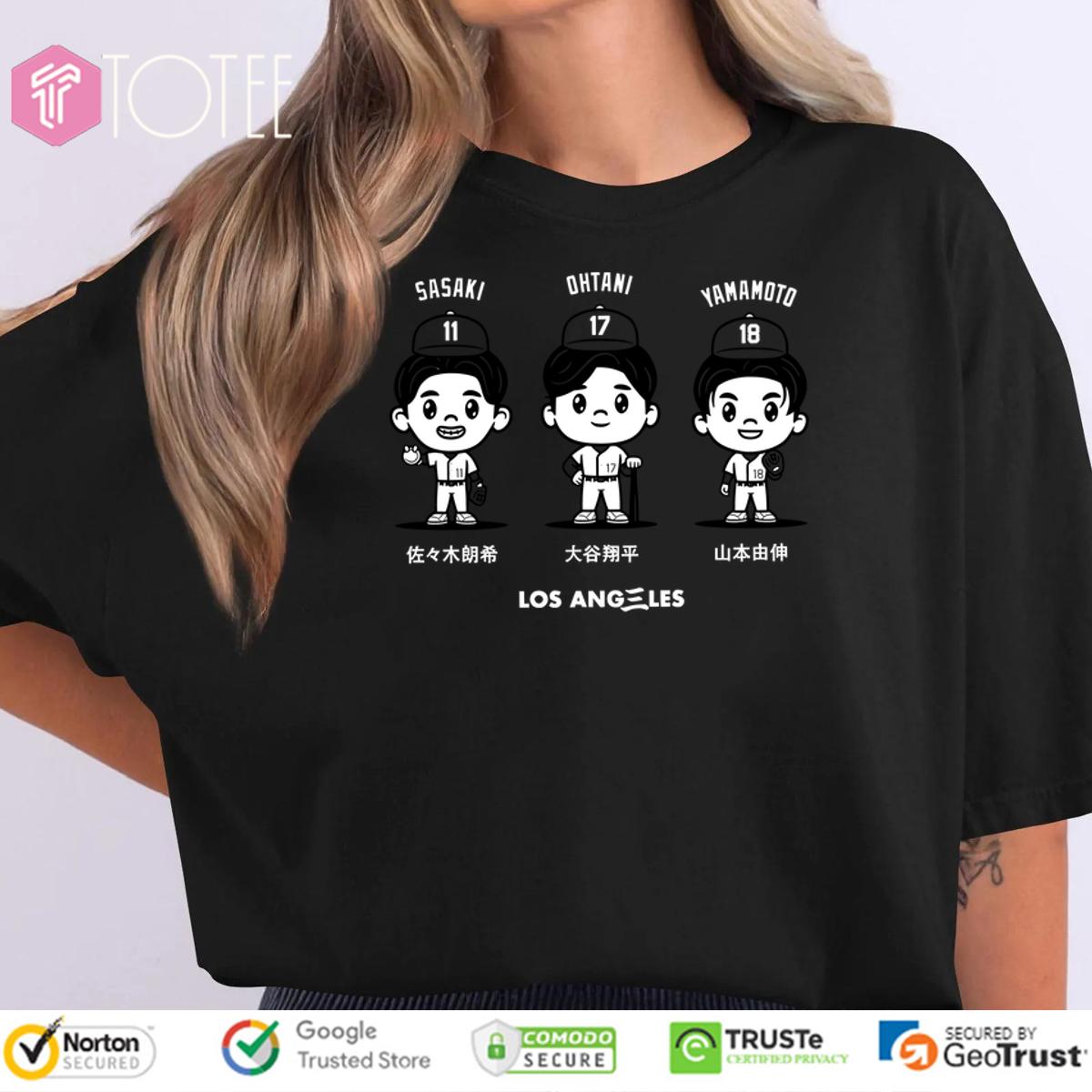 Shohei Ohtani Yoshinobu Yamamoto And Roki Sasaki 3 Tomodachi Shirt