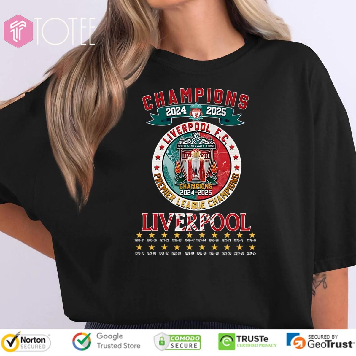Champions 2024 2025 Liverpool Fc Premier League Champions t-shirt