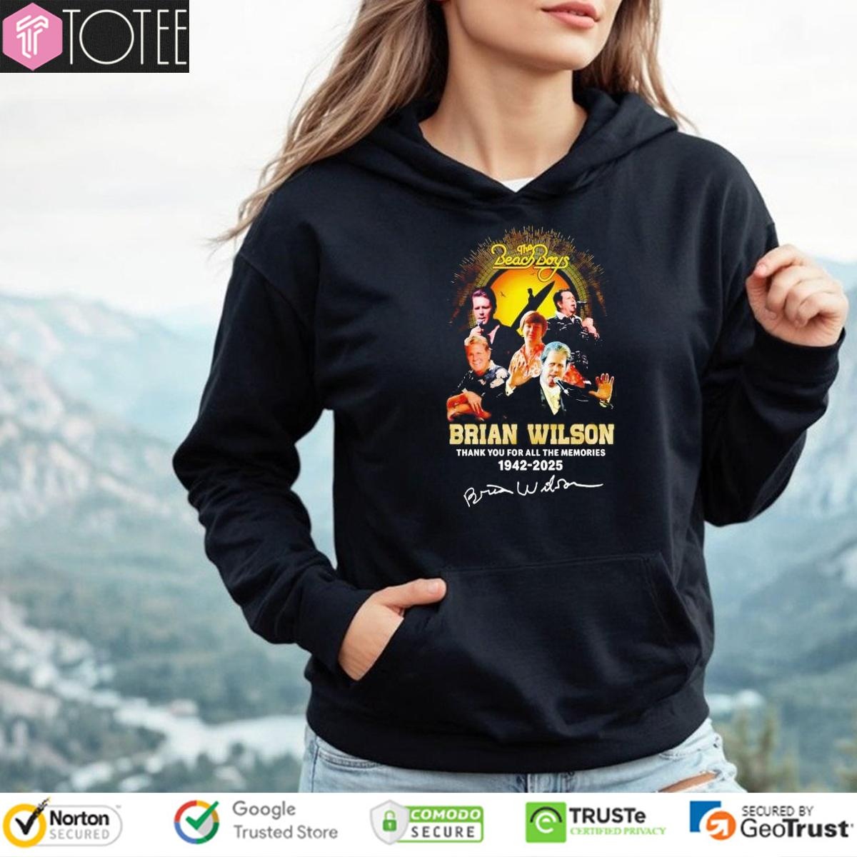 The Beach Boys Brian Wilson Thank You For All The Memories 1942-2025 Signature Hoodie